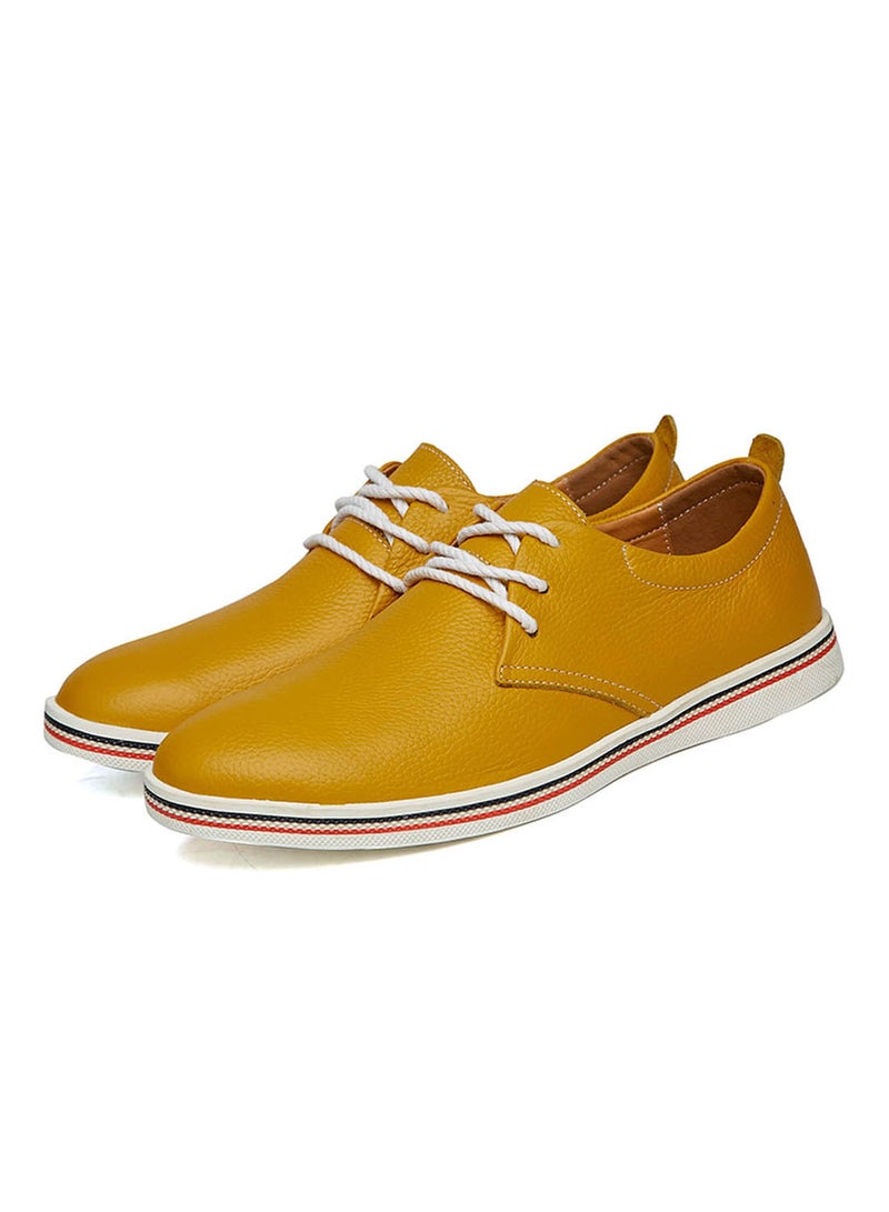 Casual Leather Oxford Shoes Fatd-Ls-8819-Yellow Yellow/Black/White Yellow/Black/White  - Image 4