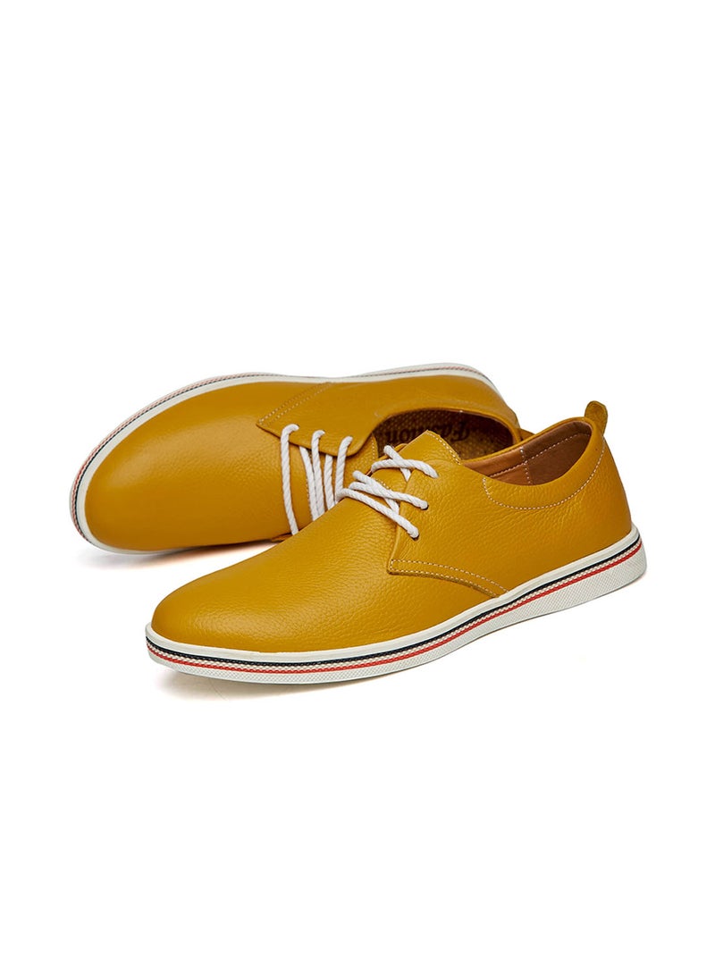 Casual Leather Oxford Shoes Fatd-Ls-8819-Yellow Yellow/Black/White Yellow/Black/White  - Image 5