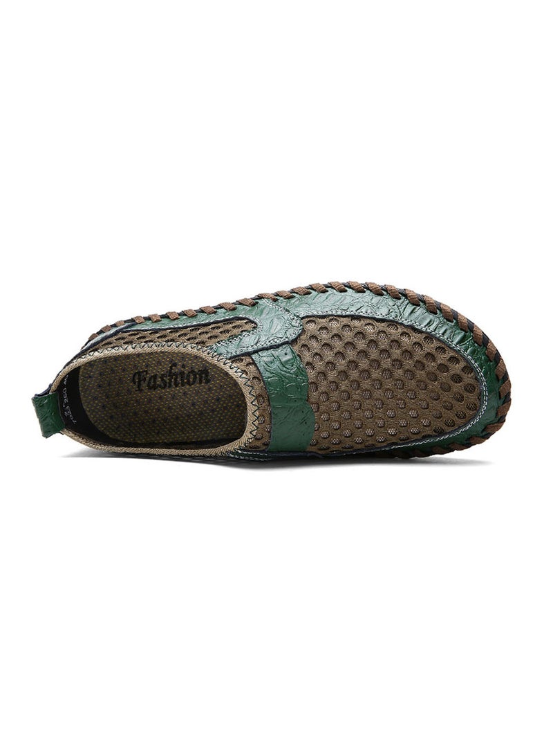 Leather Comfort Shoes Fatd-Ls-8923-Green Grey/Green Brown/Green  - Image 2