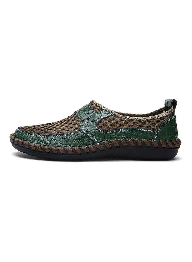 Leather Comfort Shoes Fatd-Ls-8923-Green Grey/Green Brown/Green  - Image 3