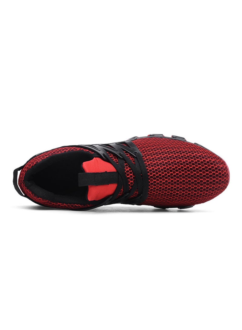 حذاء رياضي كاجوال شبكي برباط علوي طراز Fatd-Ss-Tk10-Red أحمر/أسود أحمر وأسود - Image 2