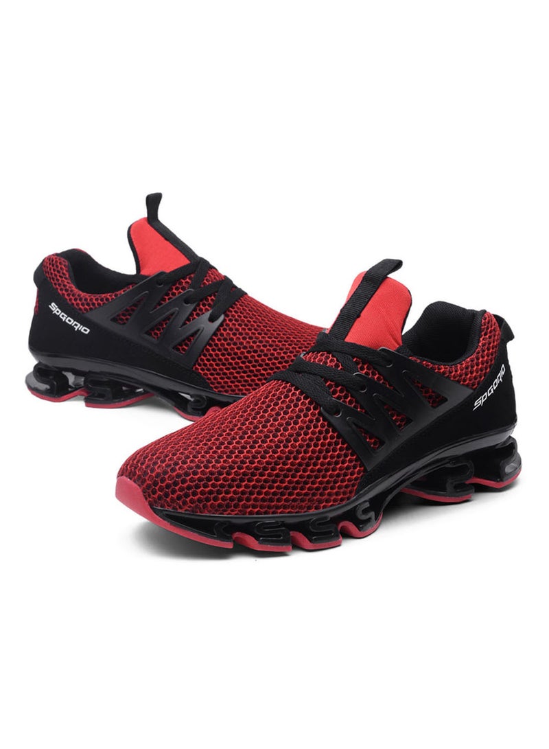 حذاء رياضي كاجوال شبكي برباط علوي طراز Fatd-Ss-Tk10-Red أحمر/أسود أحمر وأسود - Image 4