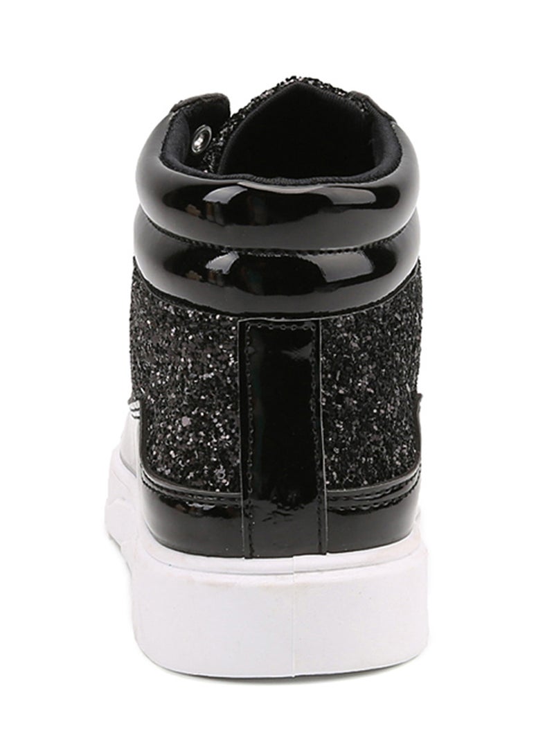 Leather Lace-Up High Top Sneakers Fatt-Tom-1039 Black  - Image 3
