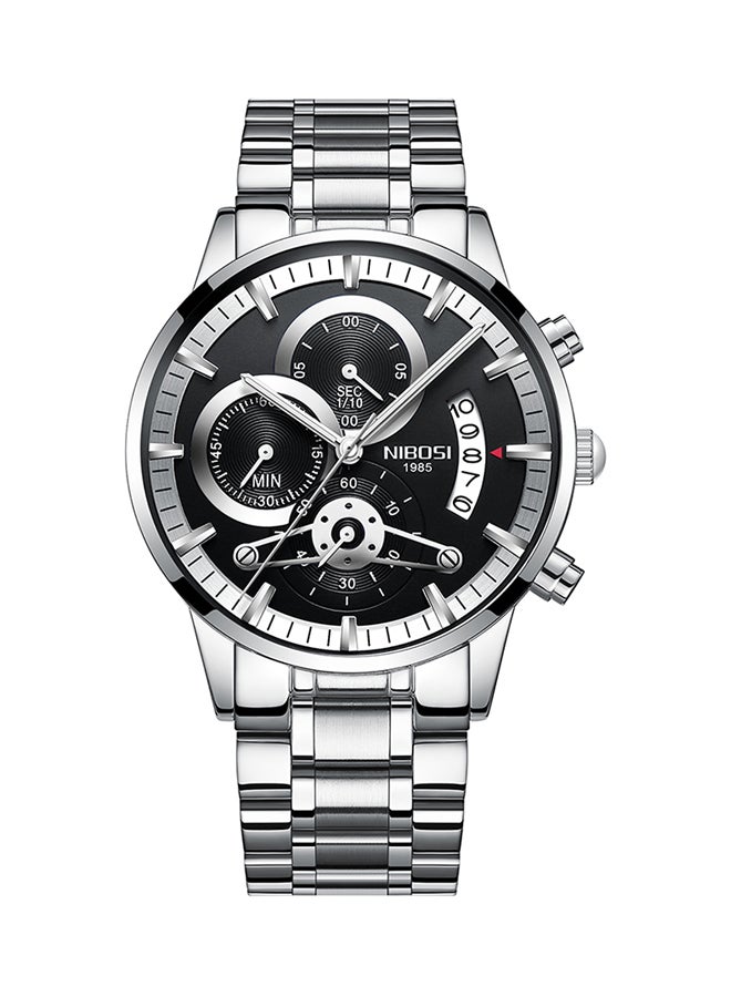 NIBOSI - men Water Resistant Stainless Steel Chronograph Watch NB2309-WB - Image 1