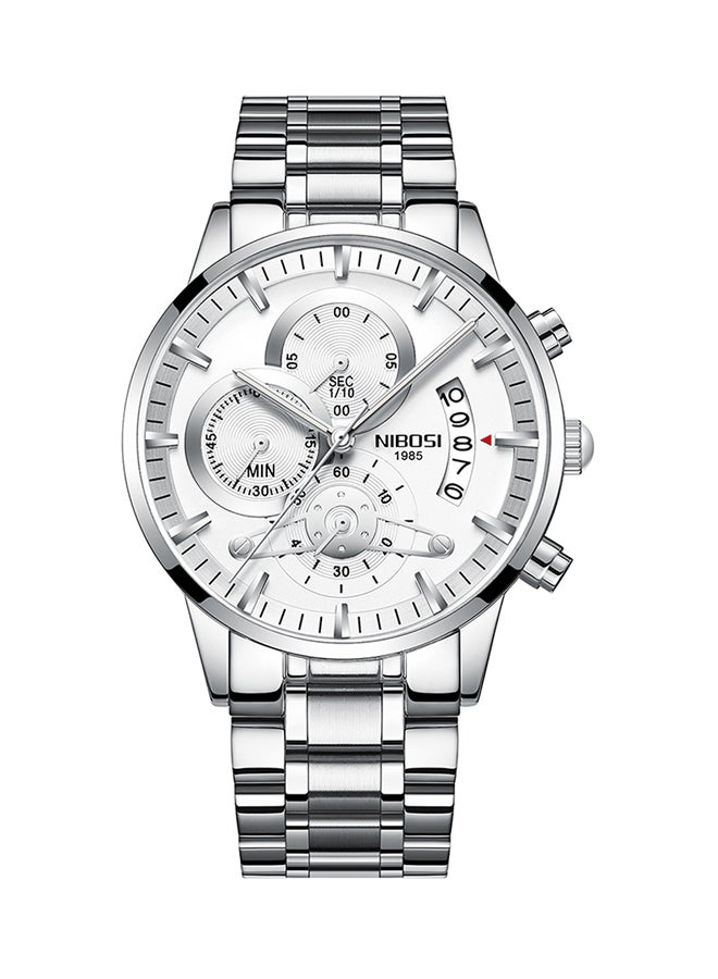 NIBOSI - men Water Resistant Stainless Steel Chronograph Watch NB2309-W - Image 1
