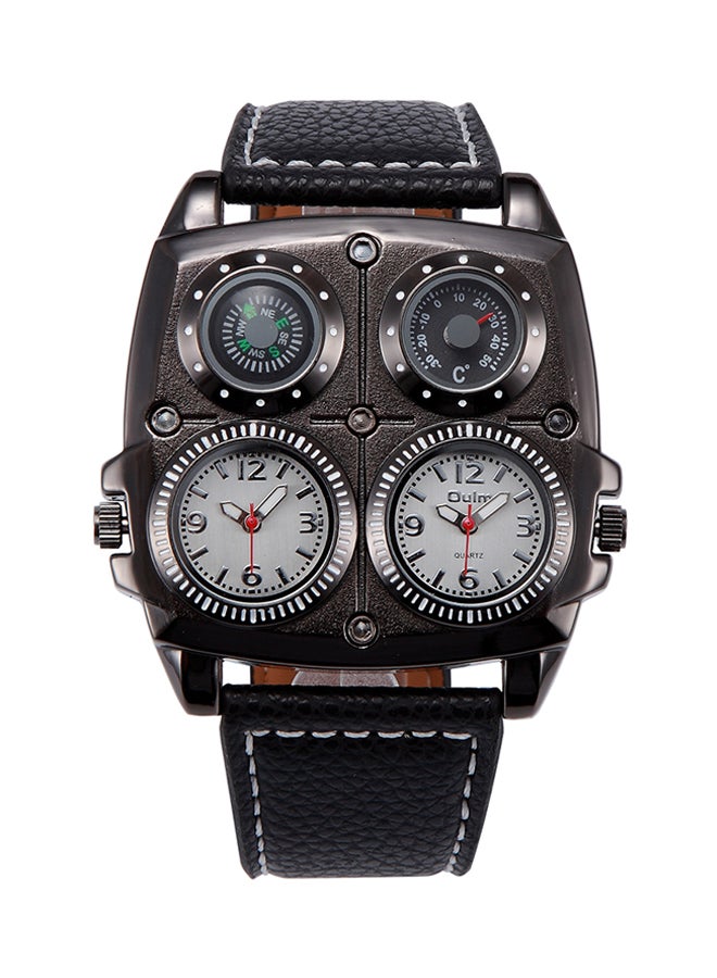 Oulm Men's Leather Chronograph Watch HP1140-WH  - Image 1
