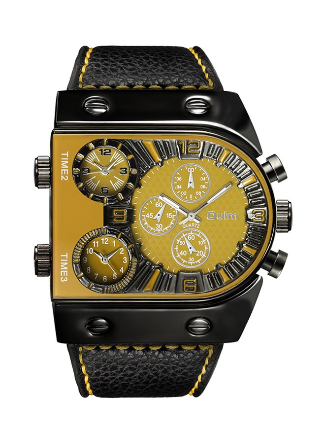 Oulm Men's Leather Chronograph Watch HP9315-YL  - Image 1