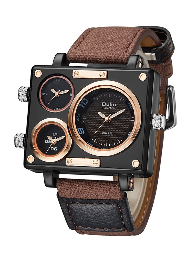 Oulm Men's Fabric Chronograph Watch HP3595-CF  - Image 2