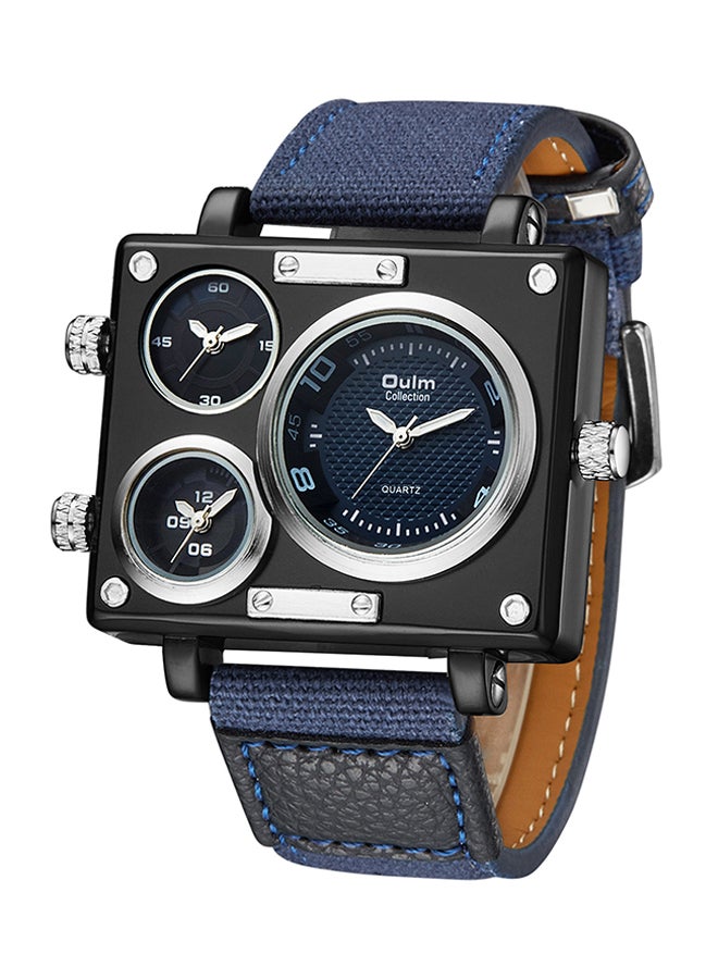 Oulm Men's Fabric Chronograph Watch HP3595-BL  - Image 2