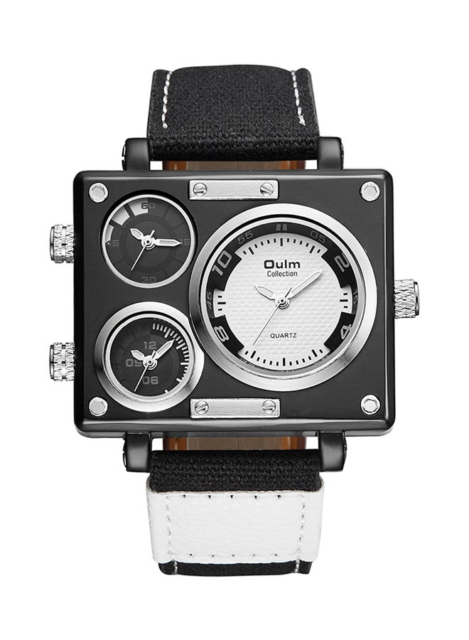 Oulm men Fabric Chronograph Watch HP3595-WH - Image 1