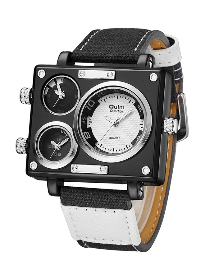 Oulm men Fabric Chronograph Watch HP3595-WH - Image 2