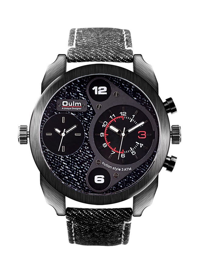 Oulm Men's Fabric Chronograph Watch HP9316FS-BK  - Image 1
