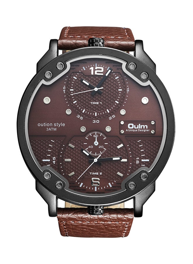 Oulm Men's Water Resistant Leather Chronograph Watch HP3548M-CF  - Image 1