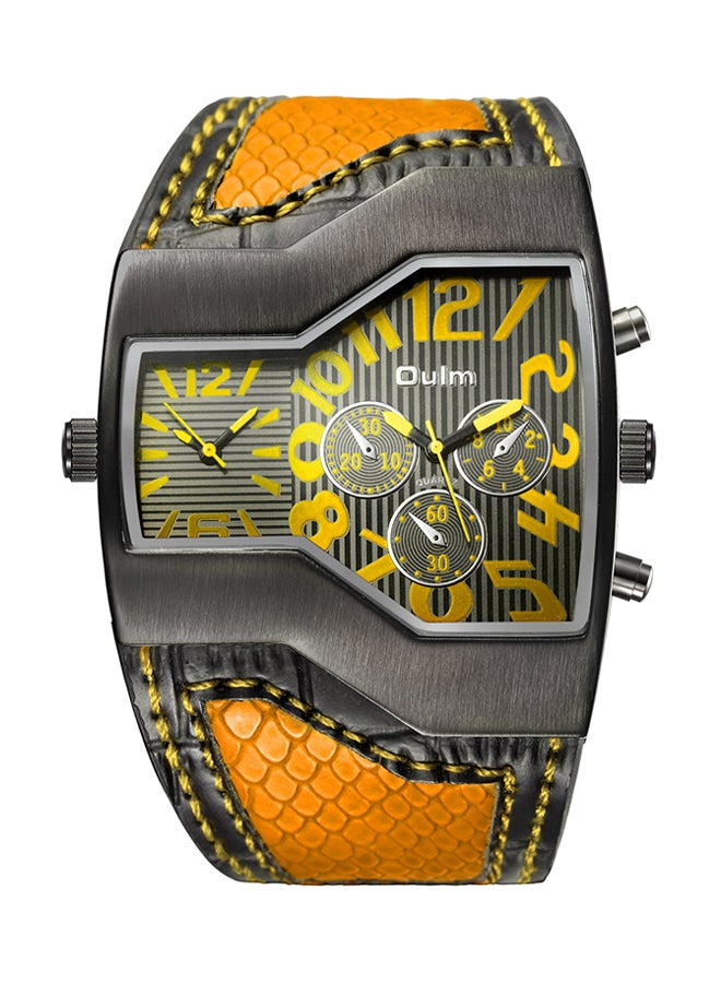 Oulm Men's Leather Chronograph Watch HP1220-OR - Image 1