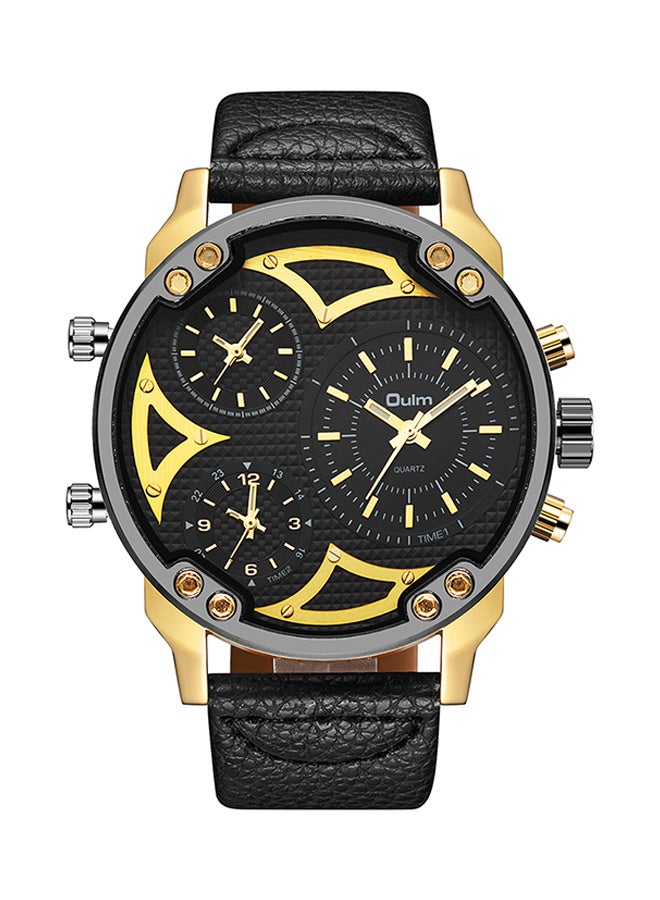 Oulm Men's Leather Chronograph Watch HP3548A-BG  - Image 1
