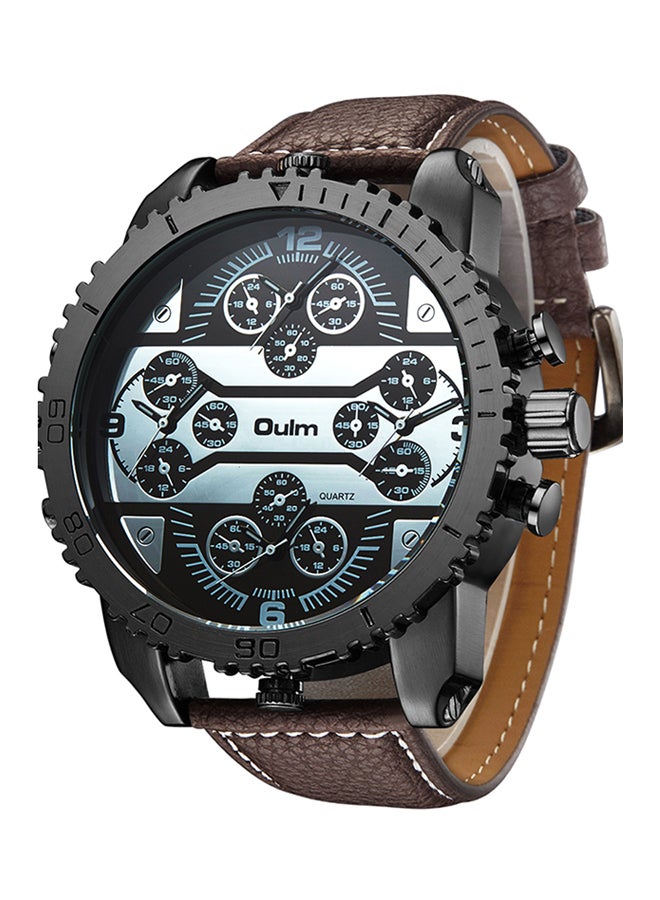 Oulm men Leather Chronograph Watch HP3233-CF  - Image 2