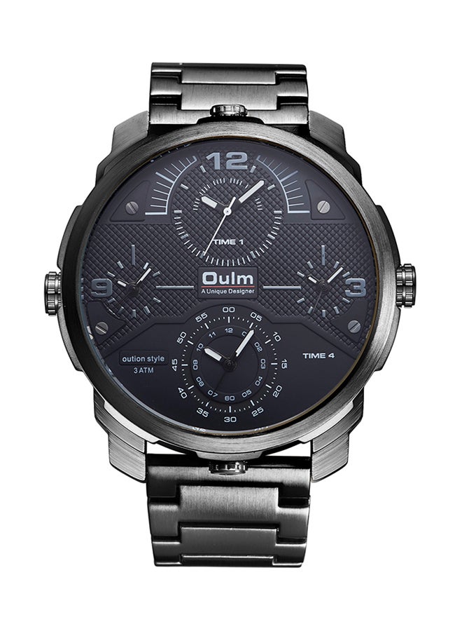 Oulm Men's Water Resistant Stainless Steel Chronograph Watch HT3749-BK  - Image 1