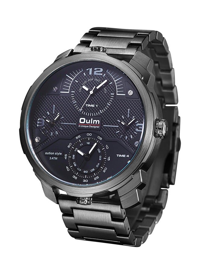 Oulm Men's Water Resistant Stainless Steel Chronograph Watch HT3749-BK  - Image 2