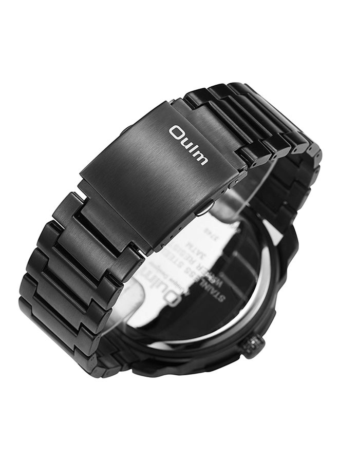 Oulm Men's Water Resistant Stainless Steel Chronograph Watch HT3749-BK  - Image 3
