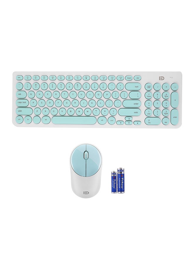FUDE IK6630 Wireless Keyboard And Mouse Combo White/Blue - Image 1