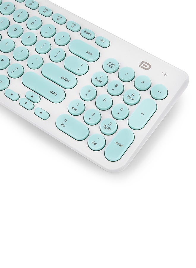 FUDE IK6630 Wireless Keyboard And Mouse Combo White/Blue - Image 4