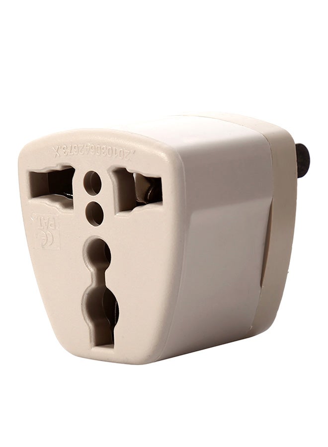 محول طاقة للتيار المتردد بمقبس توصيل عالمي أوروبي/بريطاني/أسترالي إلى أمريكي لأغراض السفر أبيض - Image 1