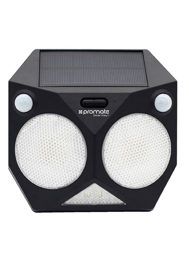 PROMATE Solar Light, Intelligent Dual Motion Sensor Solar Powered Wireless Wall Light with IP65 Water-Resistant, 8 LED Colour Modes and Dust-Proof for Back Yard, Garden, Driveway, SolarWay-1 Black 2000mAh Black - Image 1