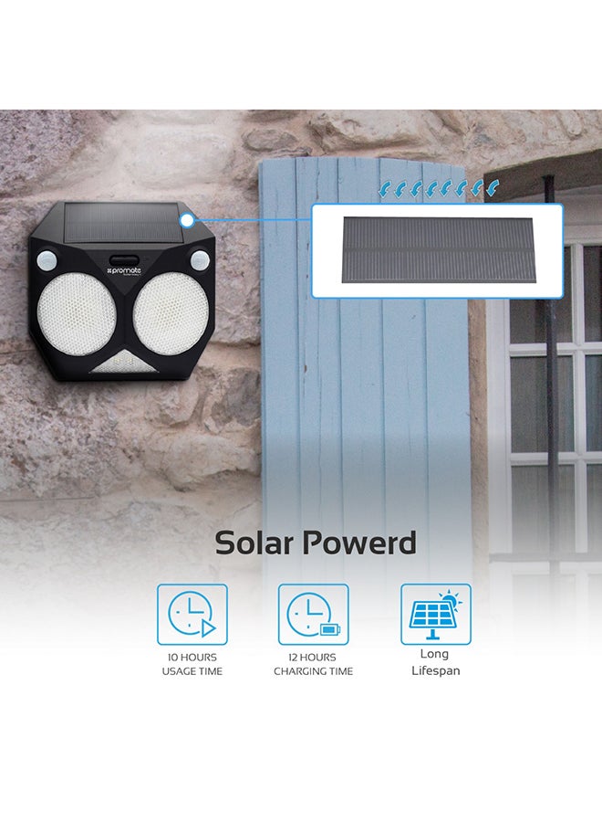PROMATE Solar Light, Intelligent Dual Motion Sensor Solar Powered Wireless Wall Light with IP65 Water-Resistant, 8 LED Colour Modes and Dust-Proof for Back Yard, Garden, Driveway, SolarWay-1 Black 2000mAh Black - Image 3