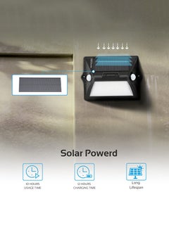 PROMATE Solar Light Outdoor, Decorative 8 Colour Changing Dual Motion Detector with Water-Resistant LED Wall Light and 12 LED Sensing Light for Front Door, Yard, Driveway, SolarWay-2 White  - Image 2