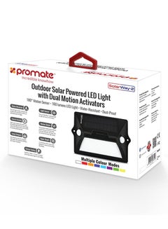 PROMATE Solar Light Outdoor, Decorative 8 Colour Changing Dual Motion Detector with Water-Resistant LED Wall Light and 12 LED Sensing Light for Front Door, Yard, Driveway, SolarWay-2 White  - Image 5