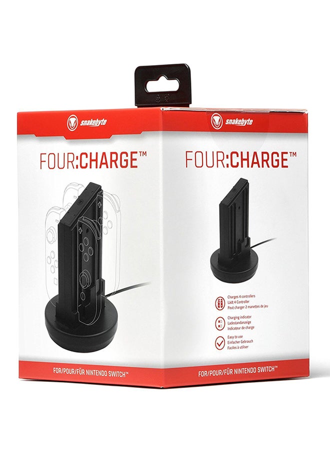 Snakebyte - Wired Four Charging Station For Nintendo Switch Controller Black - Image 1