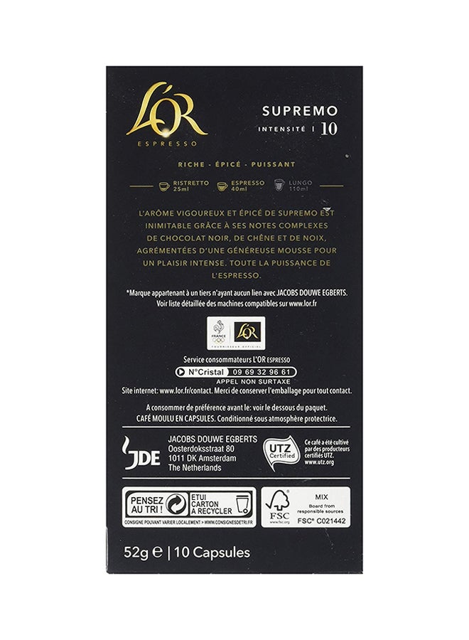 L’OR - Espresso Supremo Coffee 10 Capsules 52grams - Image 1