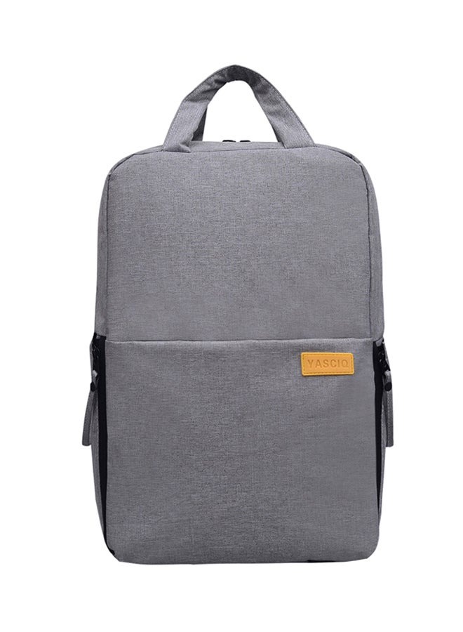 Nylon Camera Backpack With Interior Tablet Sleeve Grey  - Image 1