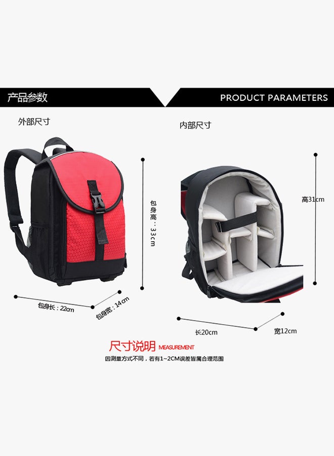 Waterproof Backpack For DSLR Camera Red - Image 2