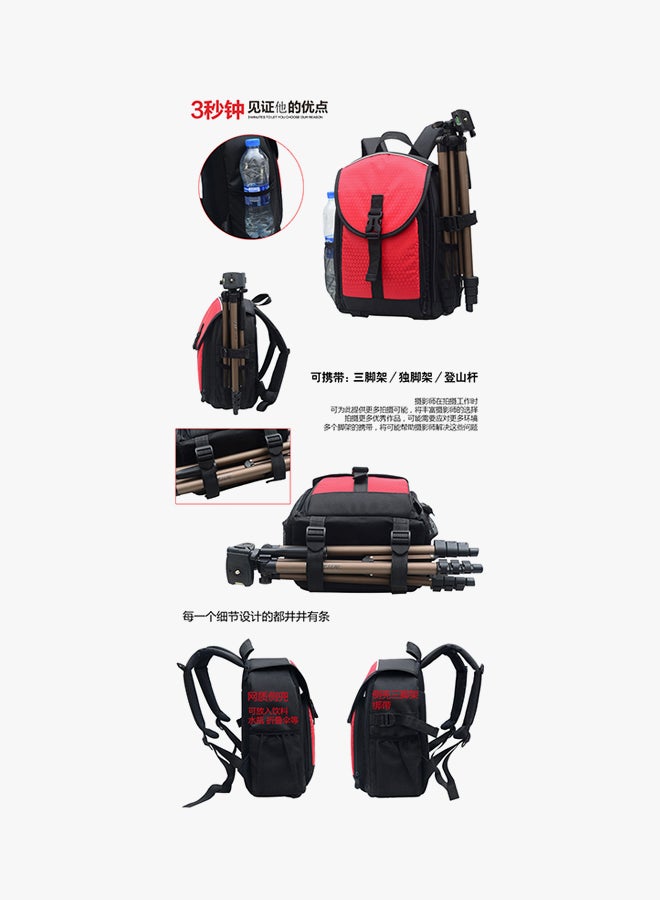 Waterproof Backpack For DSLR Camera Red - Image 5