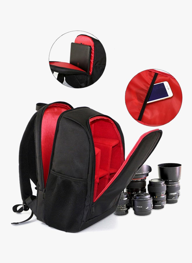 Nylon DSLR Camera Backpack With Interior Tablet Sleeve Black  - Image 4