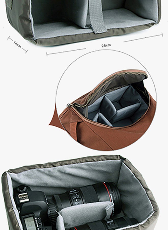 Canvas Backpack For DSLR Camera Brown - Image 2