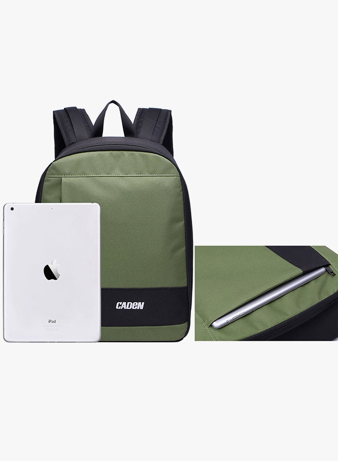 Waterproof Backpack For DSLR Camera With Interior Tablet Sleeve Green  - Image 4
