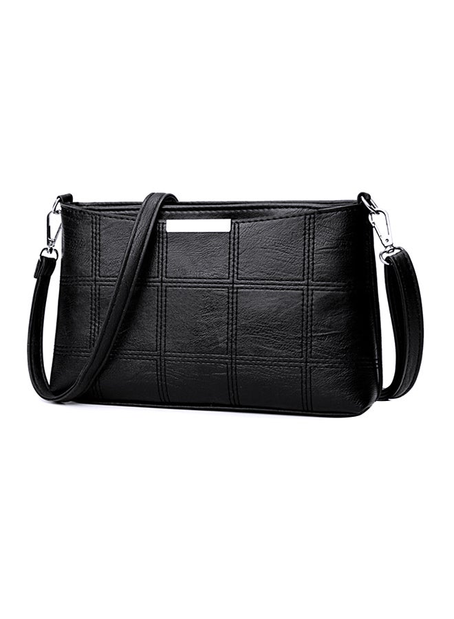 Detail Stitching Crossbody Bag Black  - Image 1