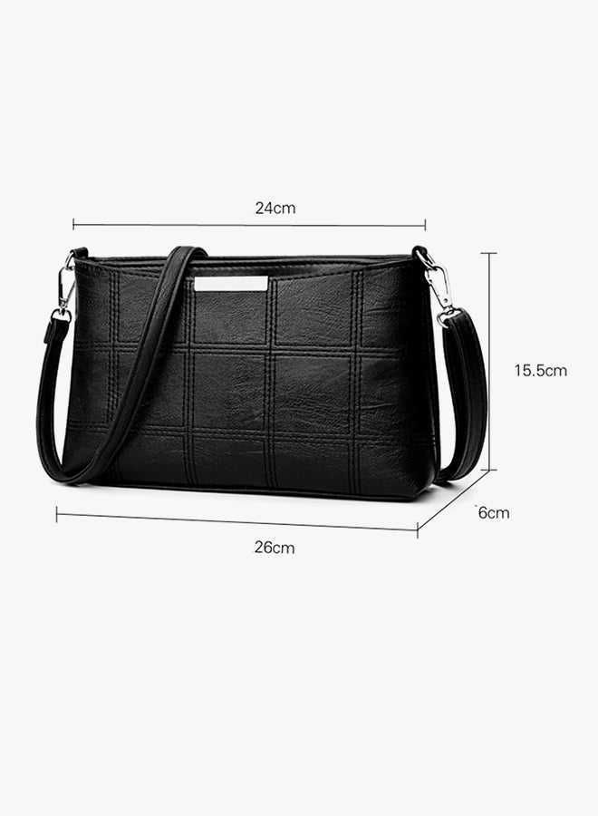 Detail Stitching Crossbody Bag Black  - Image 3