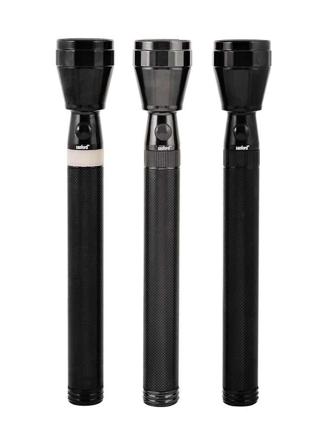 Sanford 3-Piece LED Flashlight Set Black 29.5cm