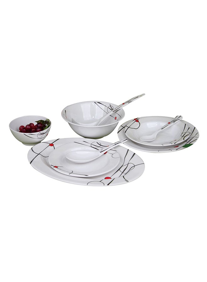 45-Piece Melamine Dinnerware Set White