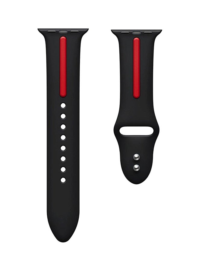 Generic - Replacement Band For Apple Watch Series 38mm Black/Red - Image 1