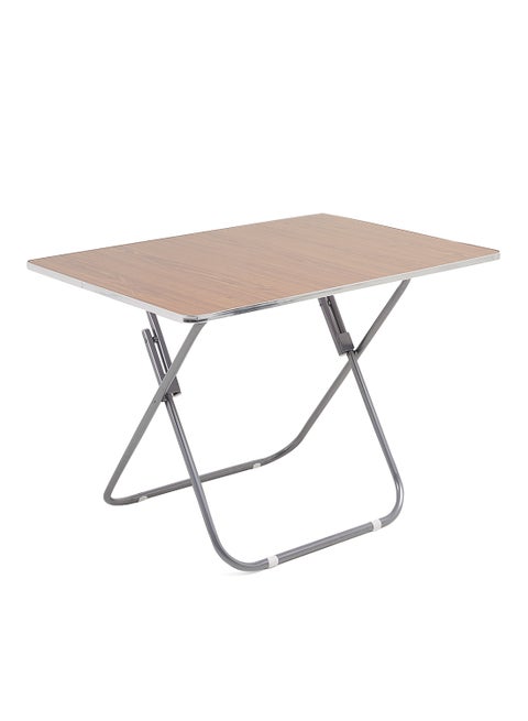 Rectangle Shaped Folding Table Brown/Silver