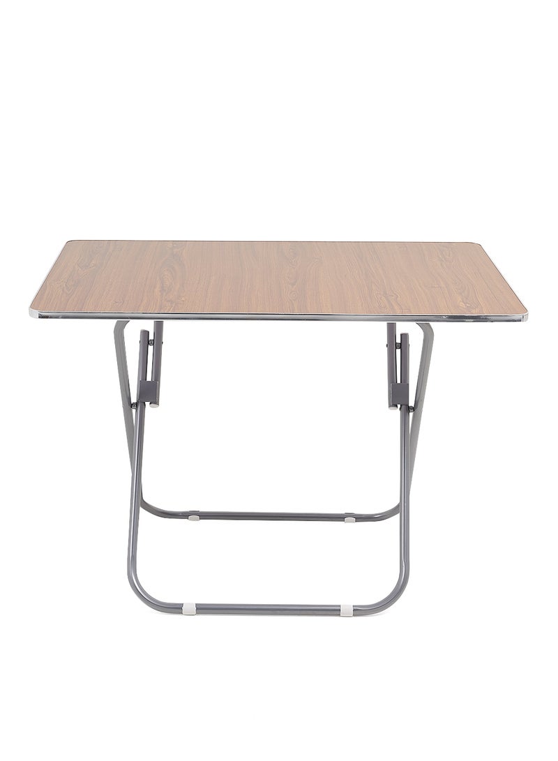 Rectangle Shaped Folding Table Brown/Silver