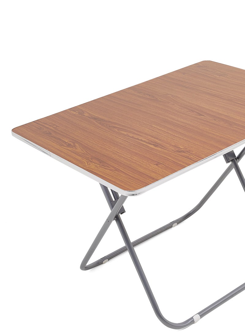 Rectangle Shaped Folding Table Brown/Silver