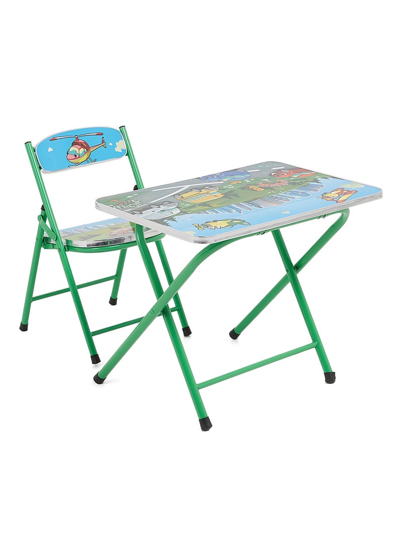 هوم جيني طقم طاولة وكرسي من قطعتين أخضر/ أزرق/ أحمر 50x60x40سم - Image 1