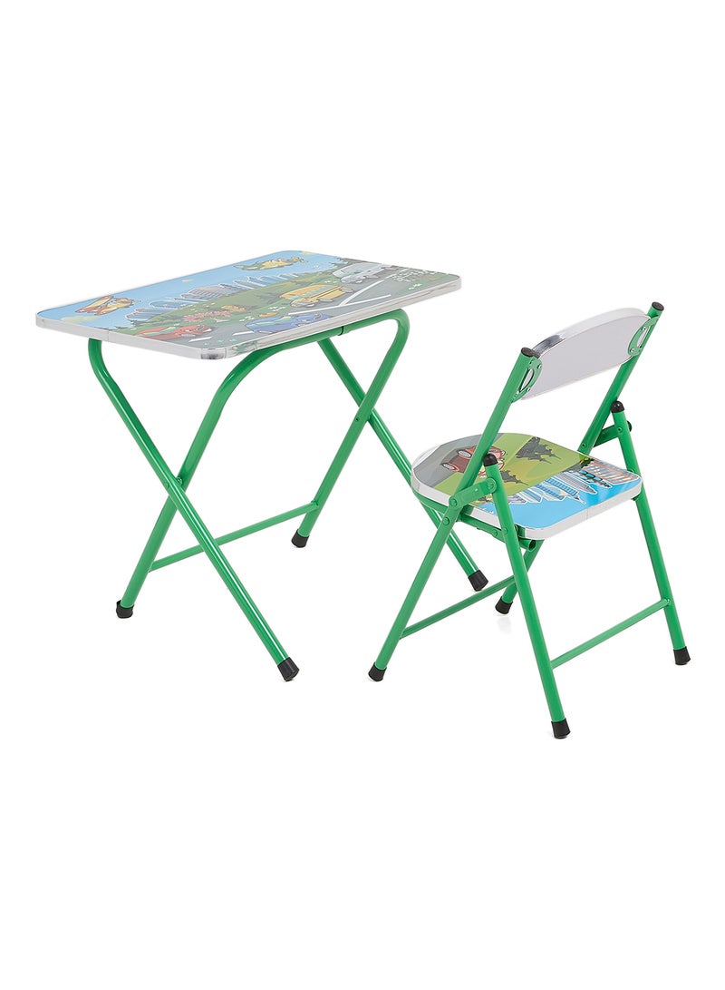 هوم جيني طقم طاولة وكرسي من قطعتين أخضر/ أزرق/ أحمر 50x60x40سم - Image 2