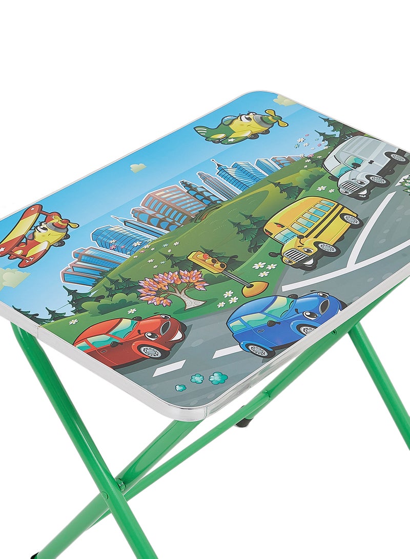 هوم جيني طقم طاولة وكرسي من قطعتين أخضر/ أزرق/ أحمر 50x60x40سم - Image 4