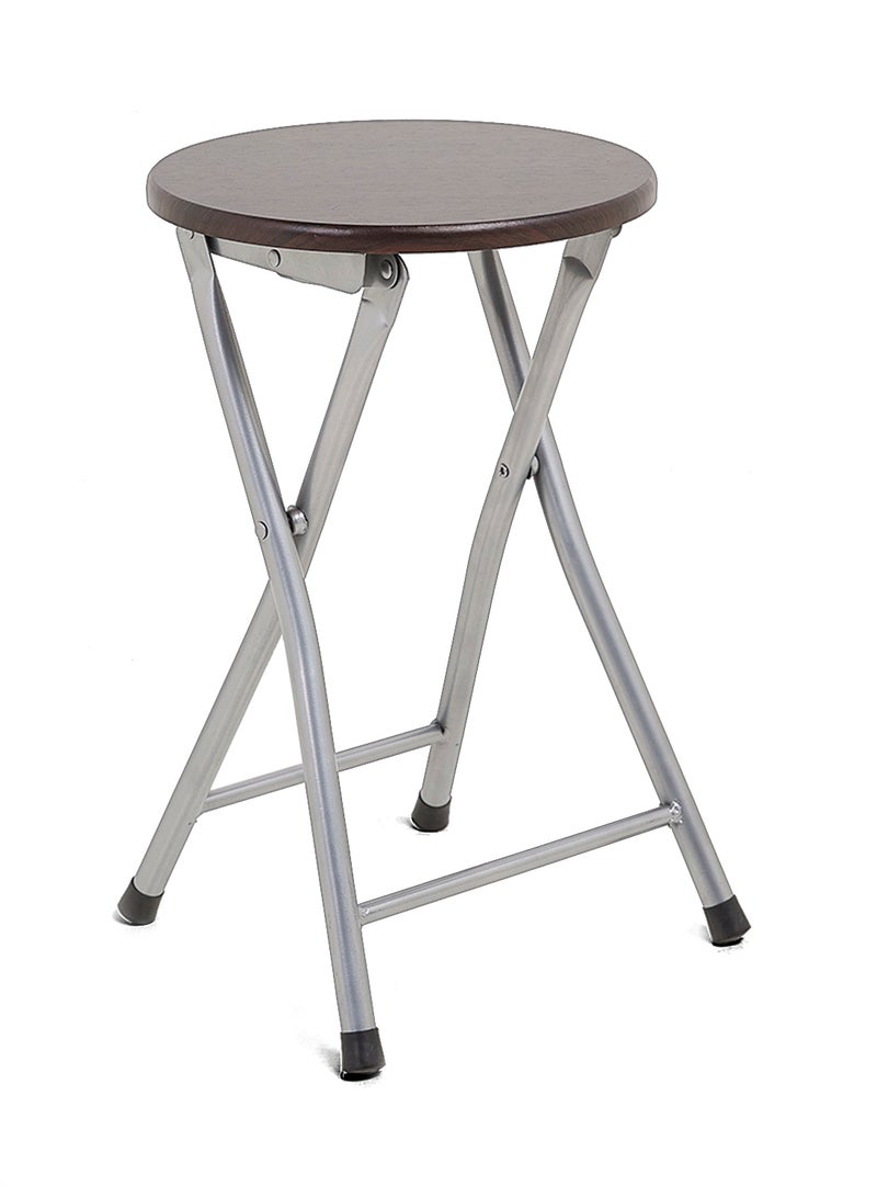 HOME GENIE - Folding Stool Silver/Wenge - Image 1
